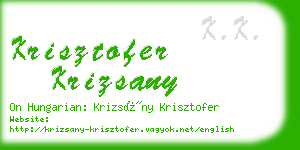 krisztofer krizsany business card